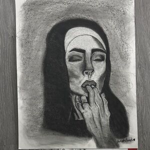Monochrome Charcoal Art Print